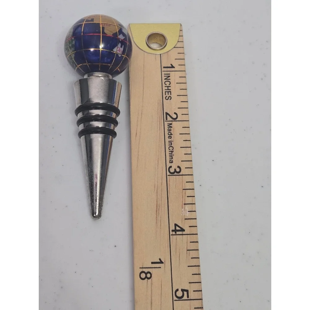 Unbranded Wine Stopper Blue Gemstone Lapis Globe Silver‎ Tone Metal